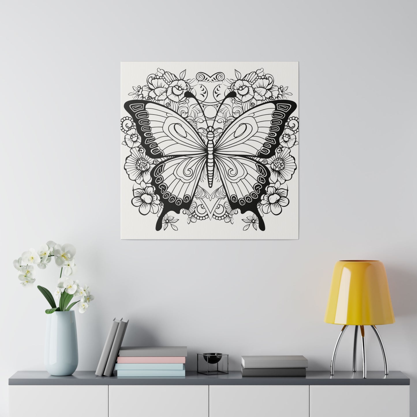 Butterfly Coloring Canvas, Stretched, 0.75"