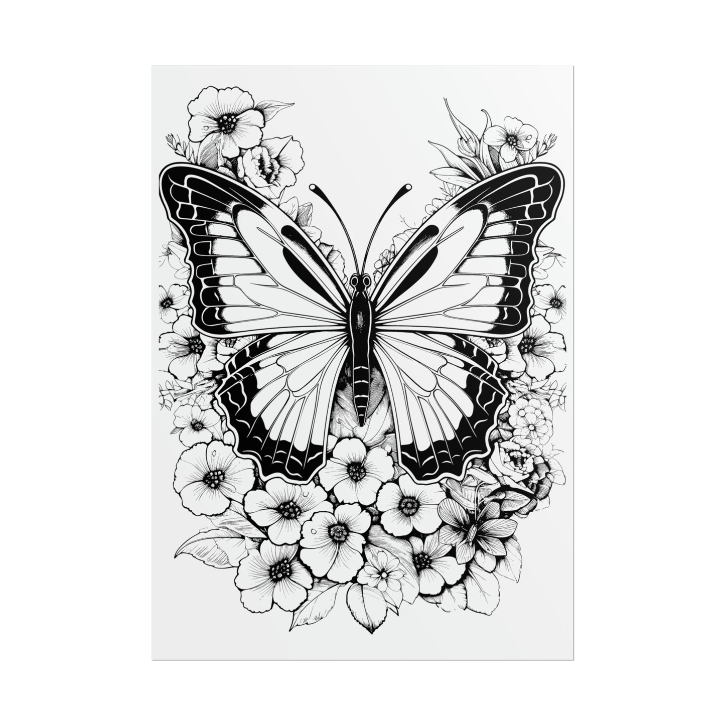 Butterfly Coloring Art Posters