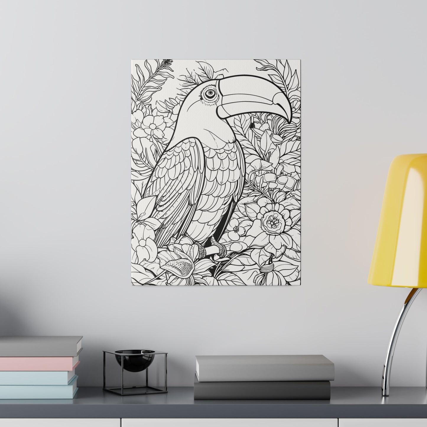 Toucan Coloring Canvas, Stretched, 0.75"