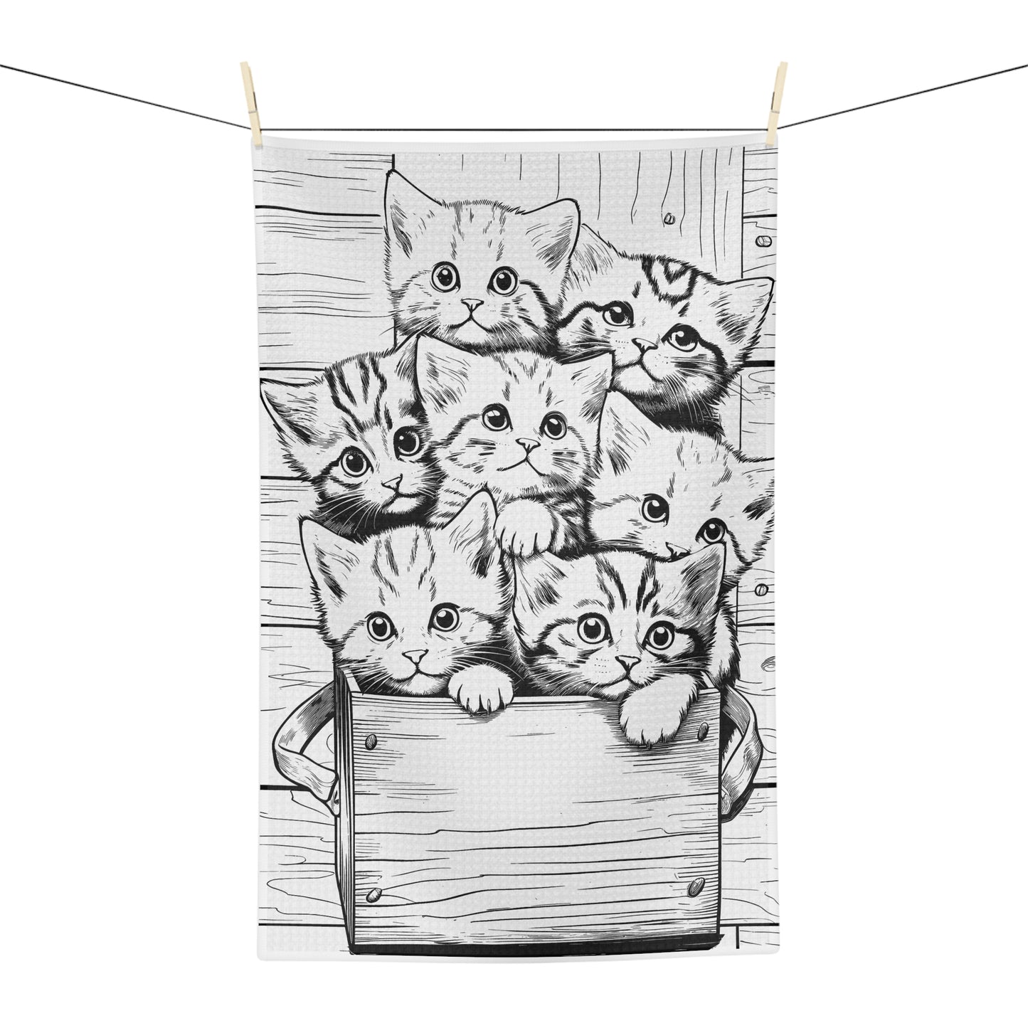 Box of Kittens Soft Tea Towel