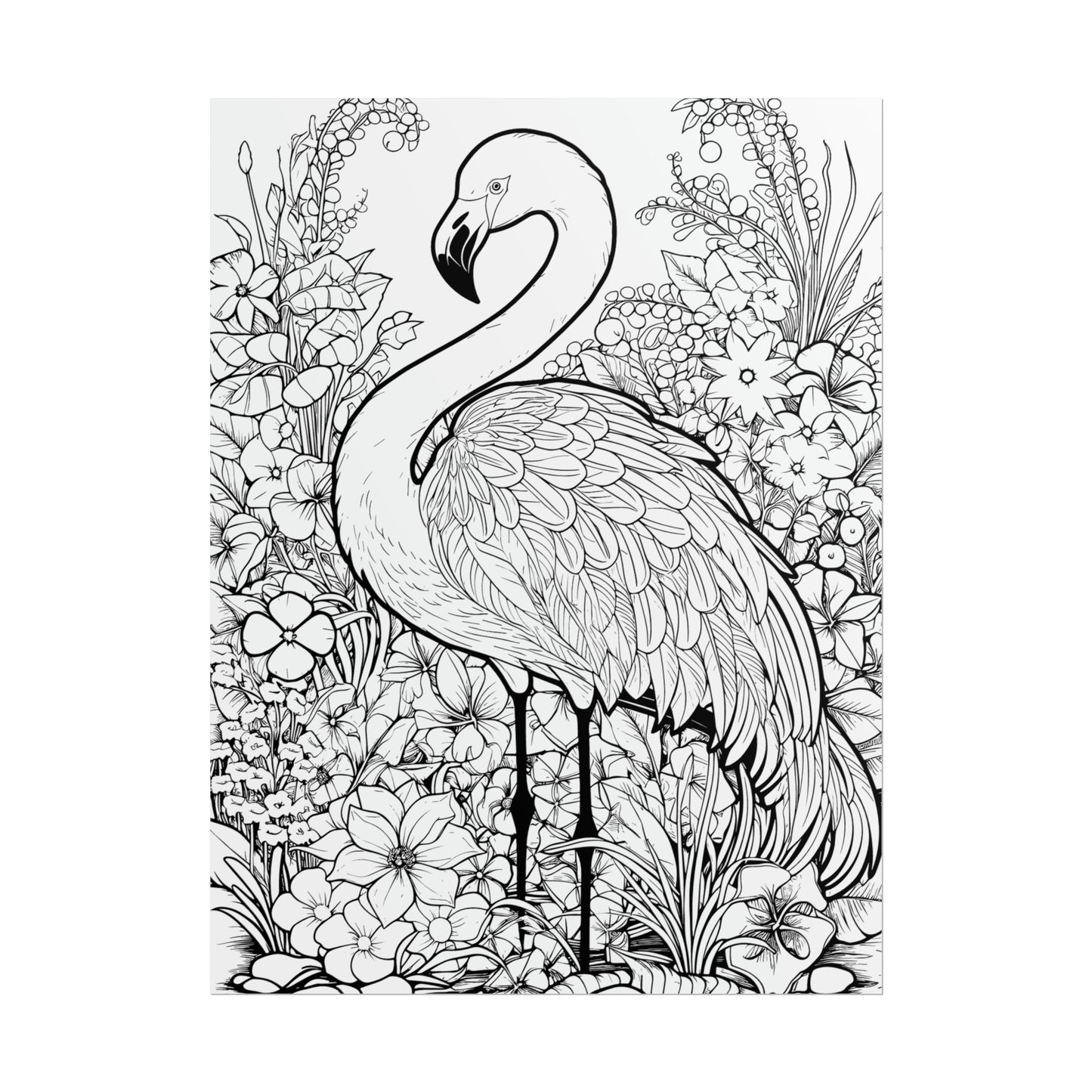 Flamingo Exotic Bird Coloring Art Posters