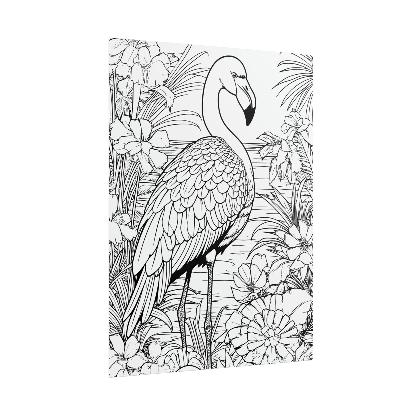 Flamingo Exotic Bird Coloring Art Posters