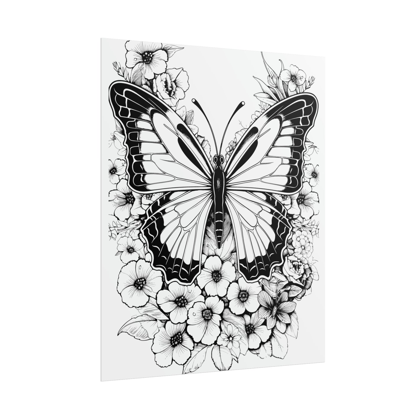 Butterfly Coloring Art Posters