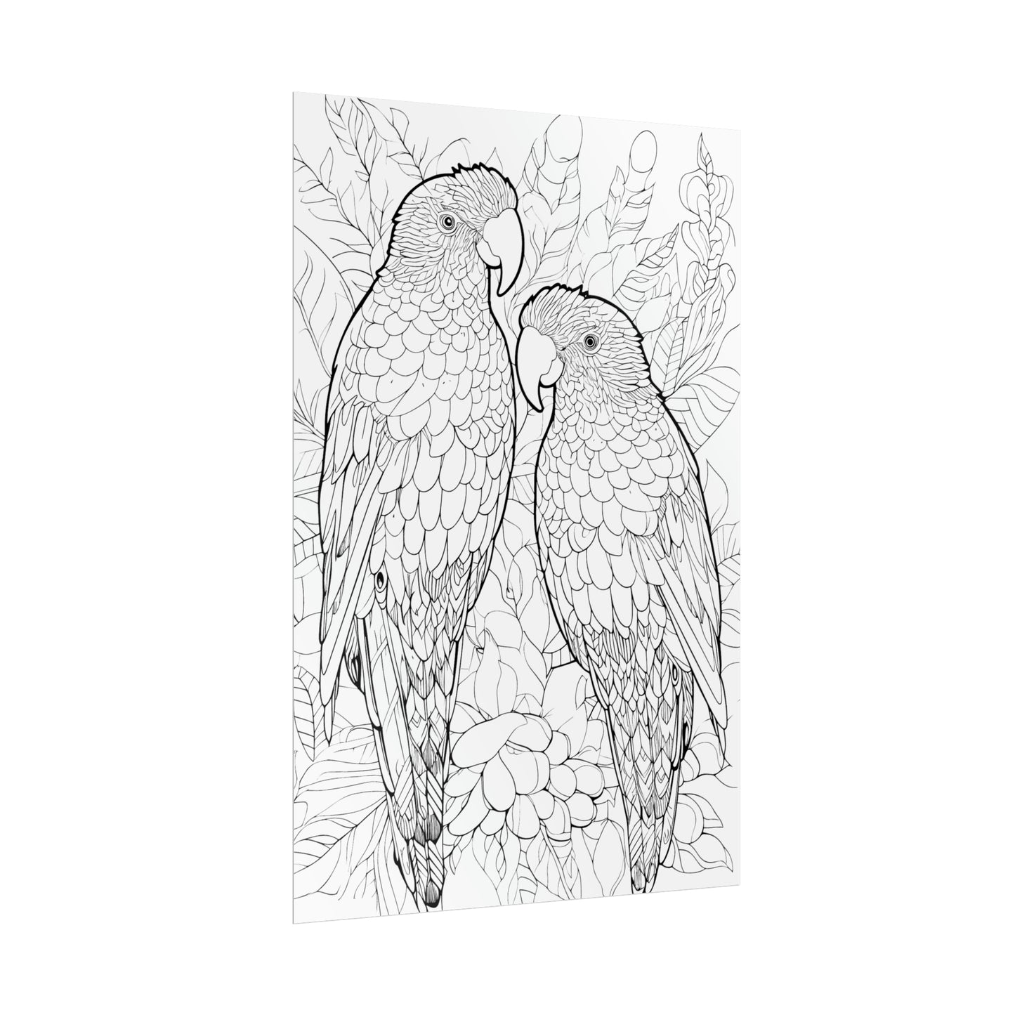 Amazon Parrots Exotic Bird Coloring Art Posters