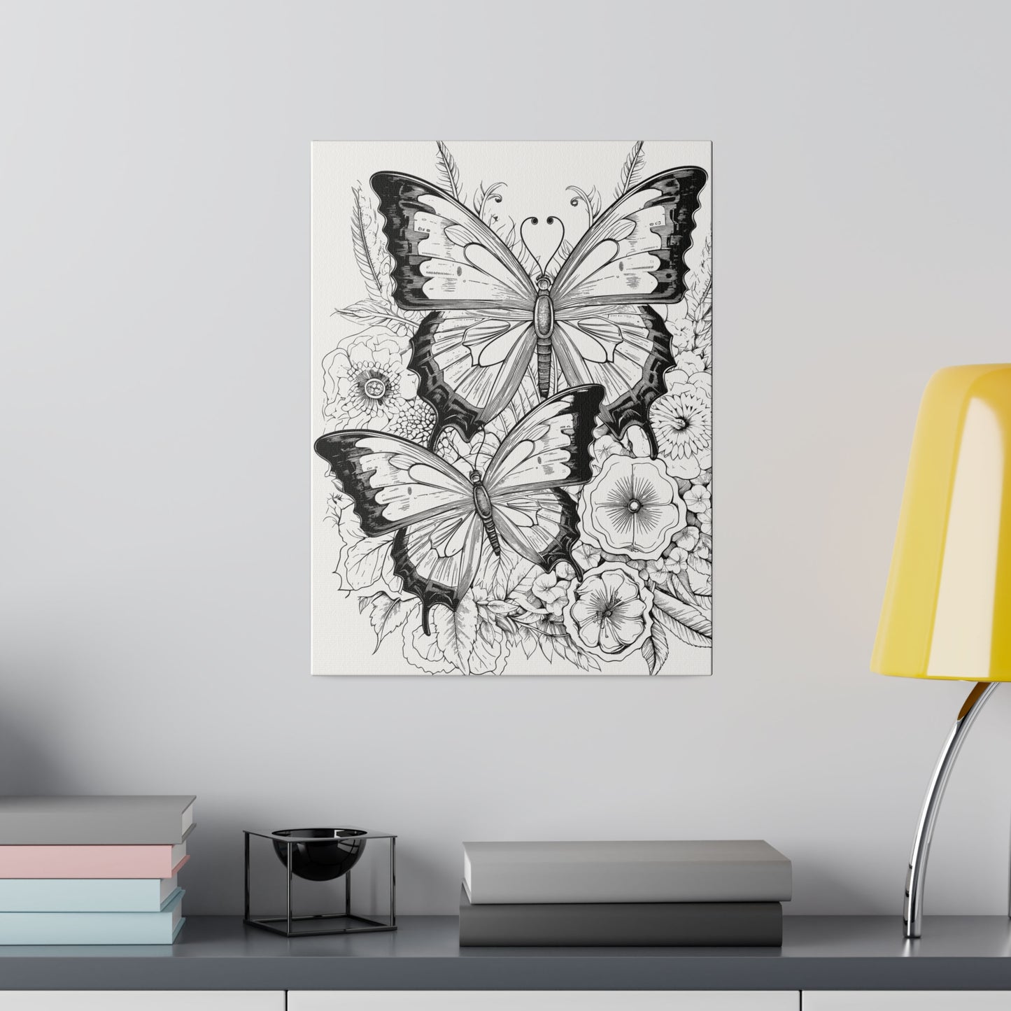 Butterfly Coloring Canvas, Stretched, 0.75"