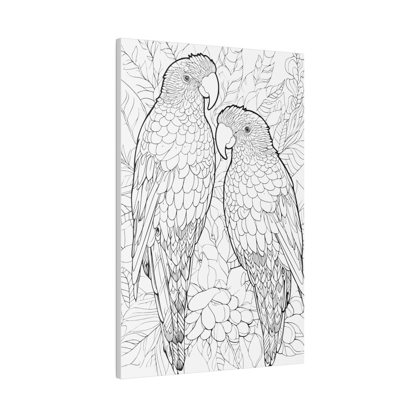 Amazon Parrots Coloring Canvas, Stretched, 0.75"