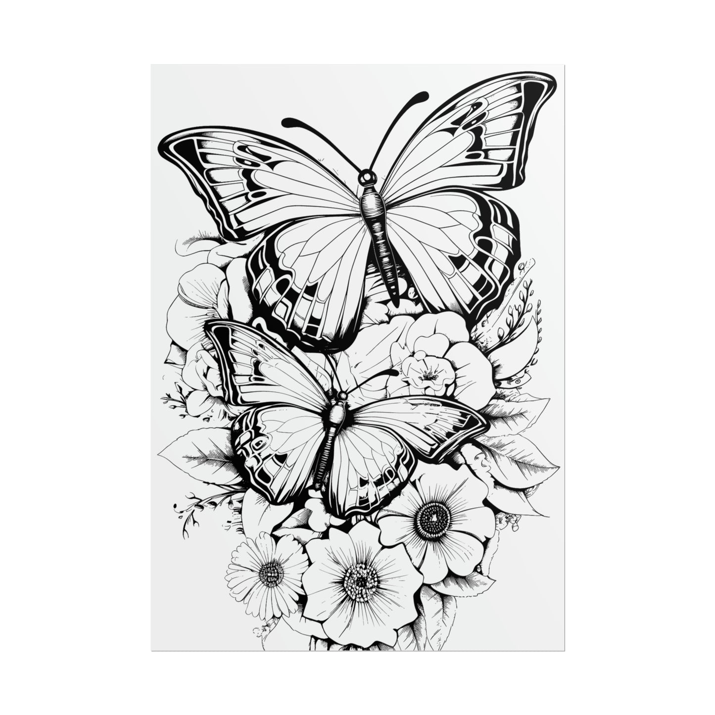 Butterfly Coloring Art Posters