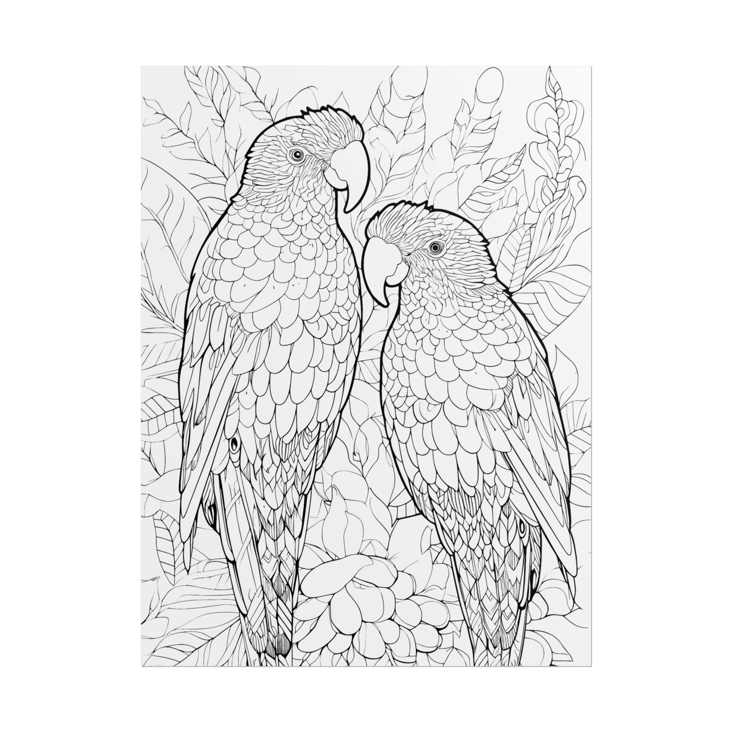 Amazon Parrots Exotic Bird Coloring Art Posters