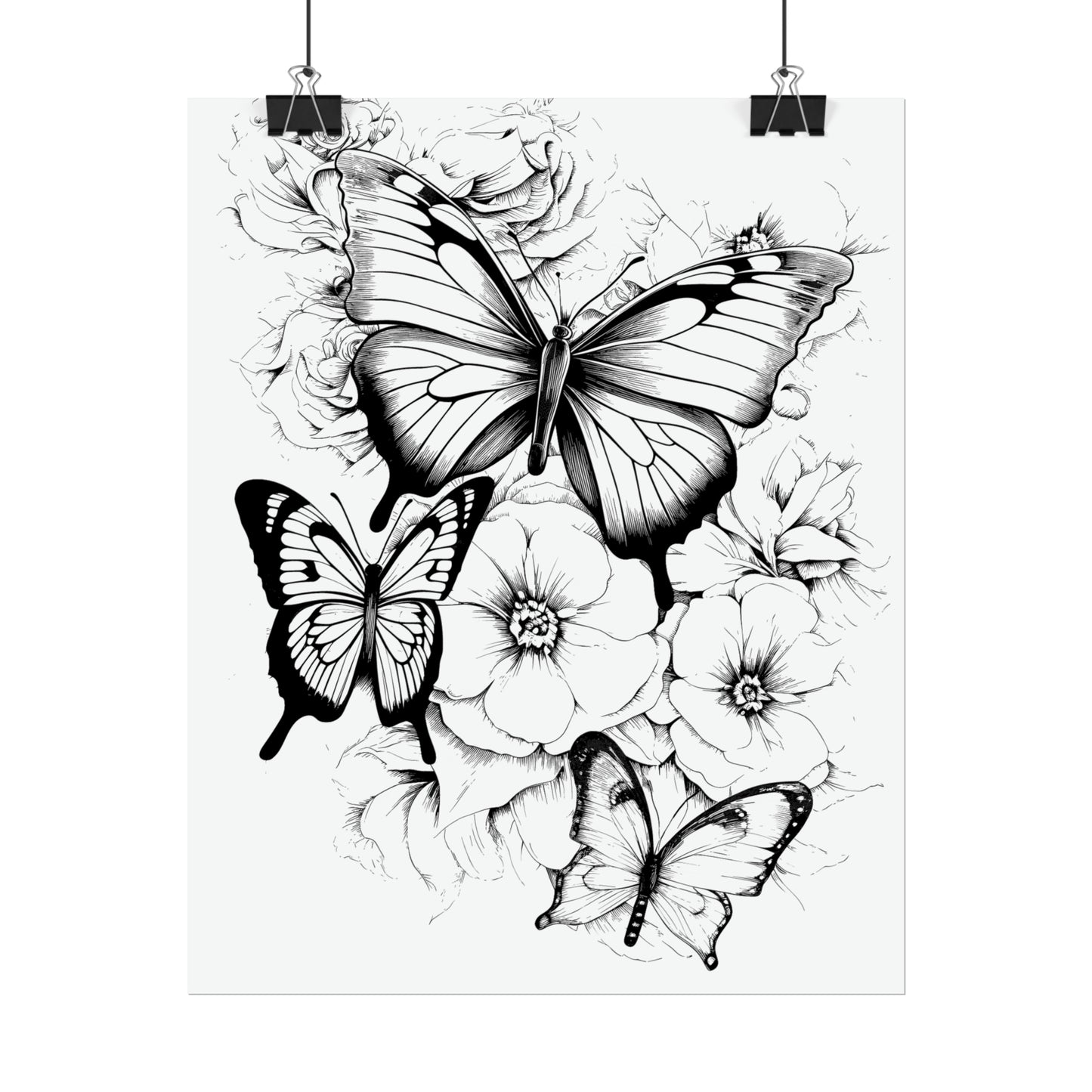 Butterfly Coloring Art Posters