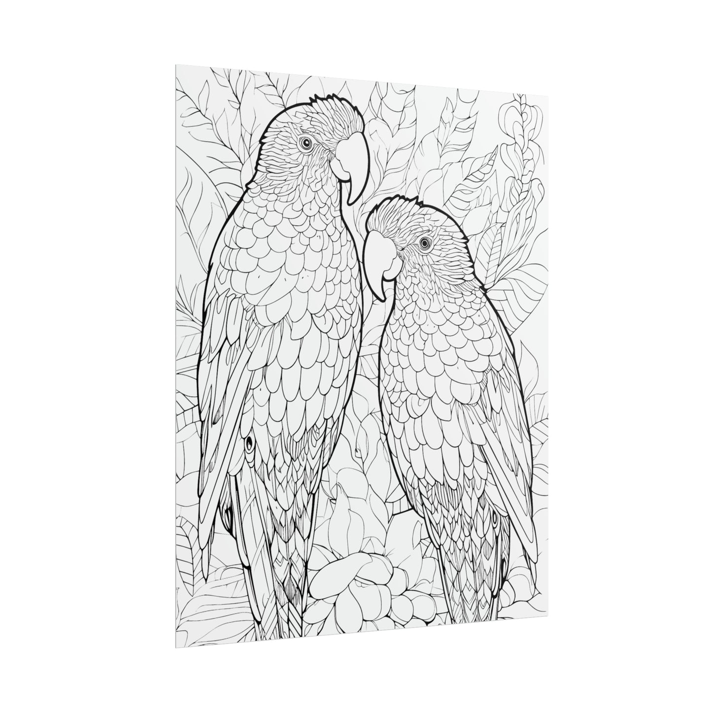 Amazon Parrots Exotic Bird Coloring Art Posters