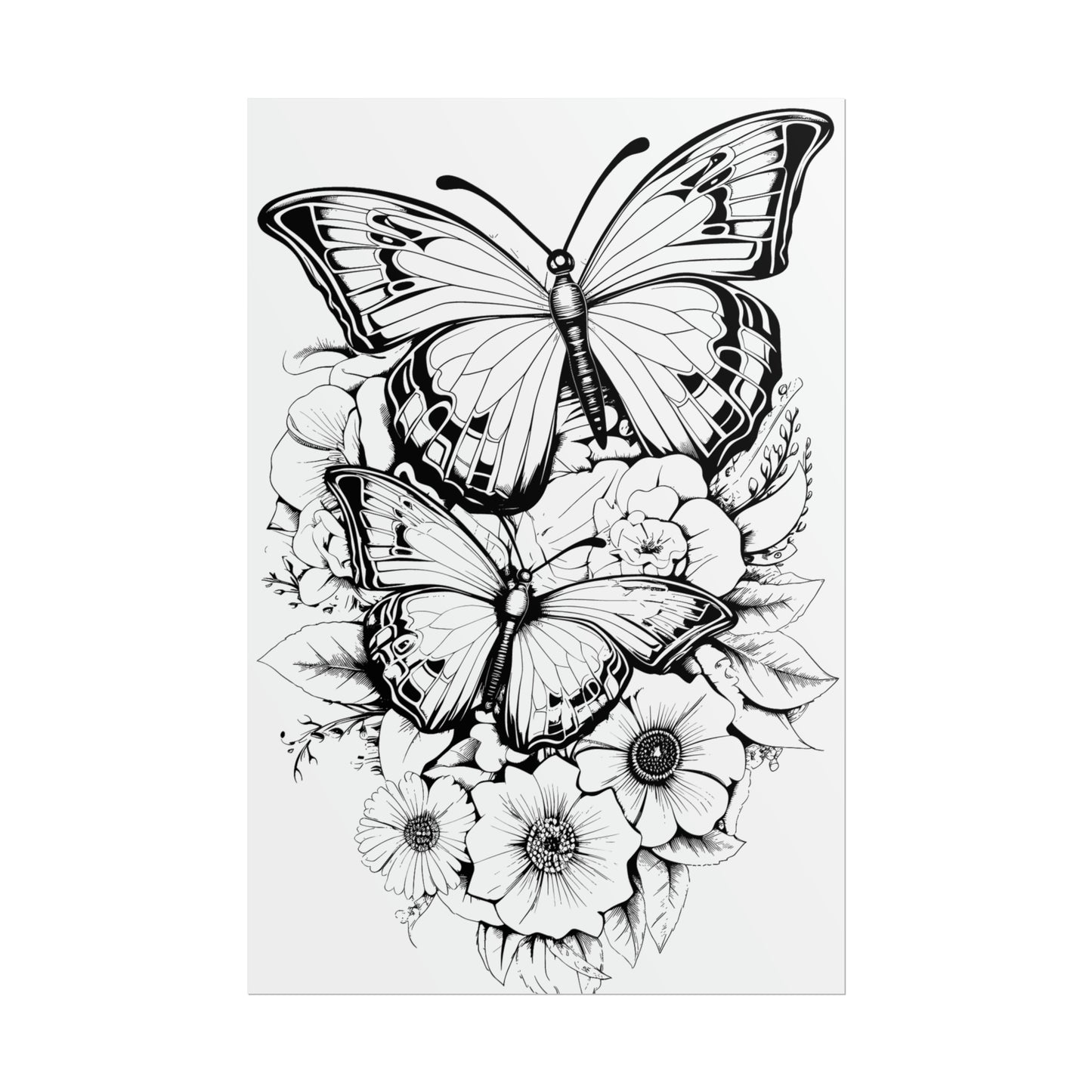 Butterfly Coloring Art Posters