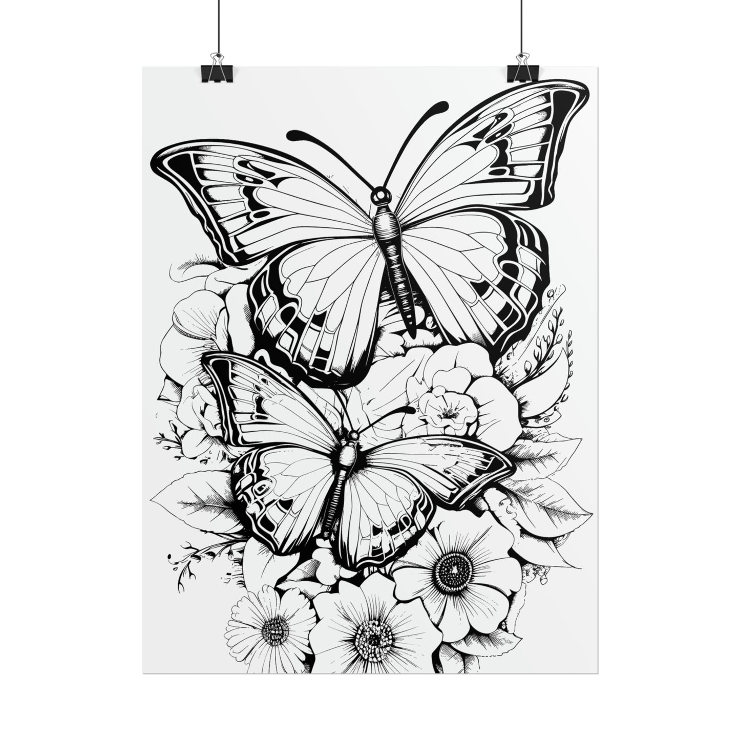 Butterfly Coloring Art Posters