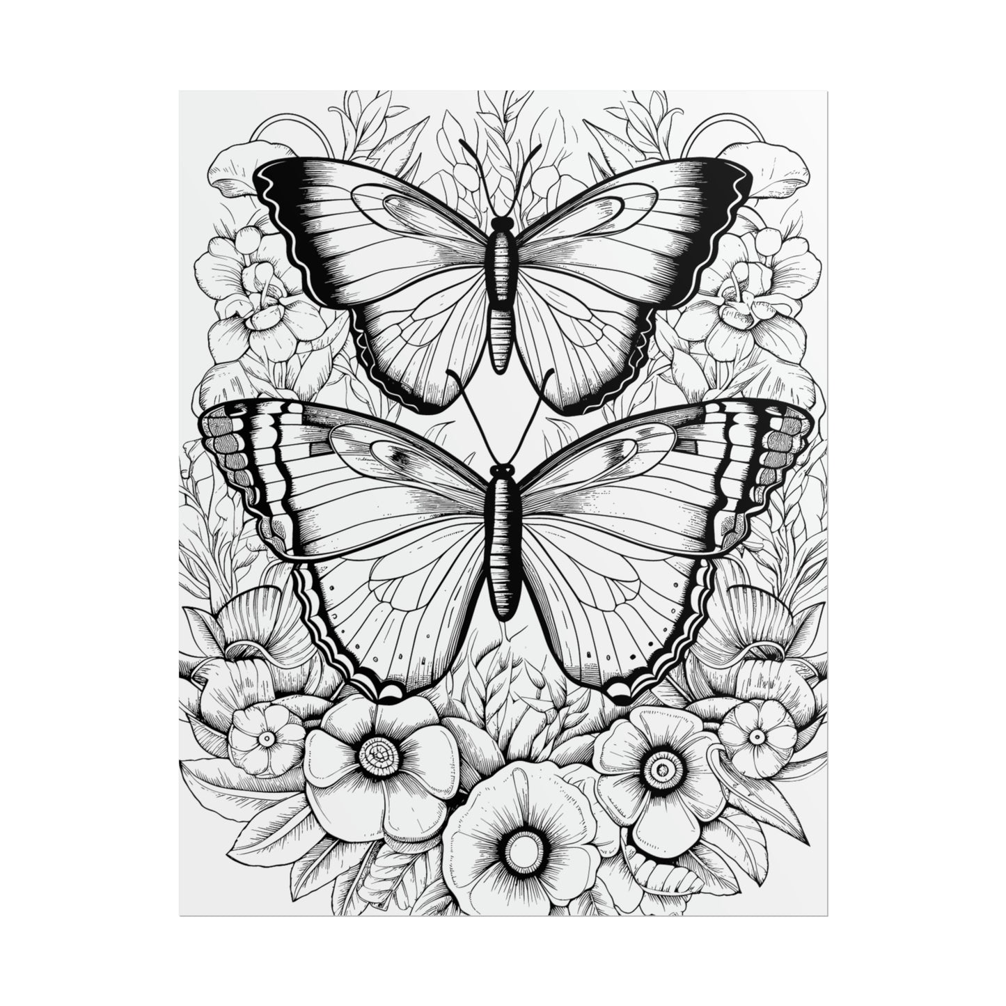 Butterfly Coloring Art Posters