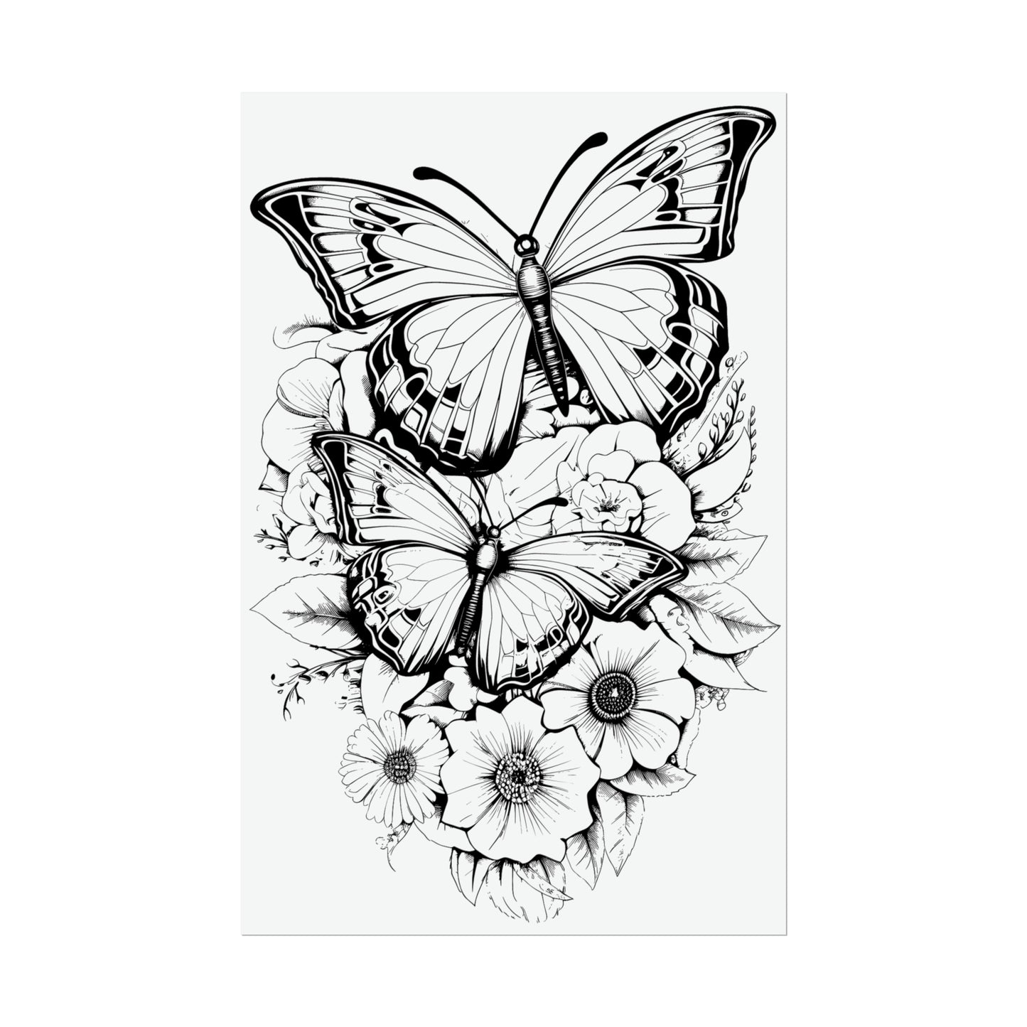 Butterfly Coloring Art Posters