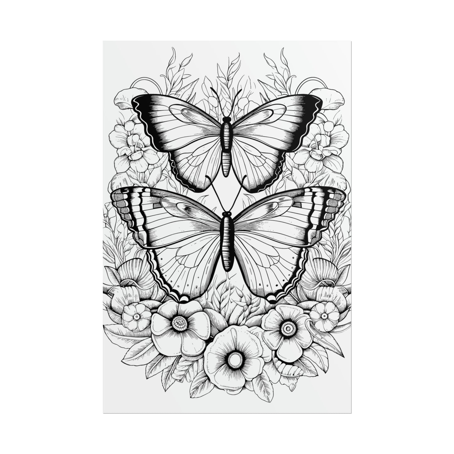 Butterfly Coloring Art Posters