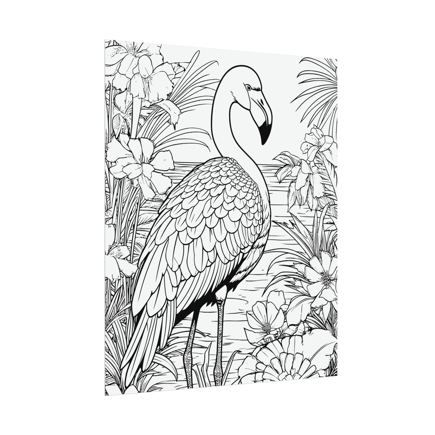 Flamingo Exotic Bird Coloring Art Posters