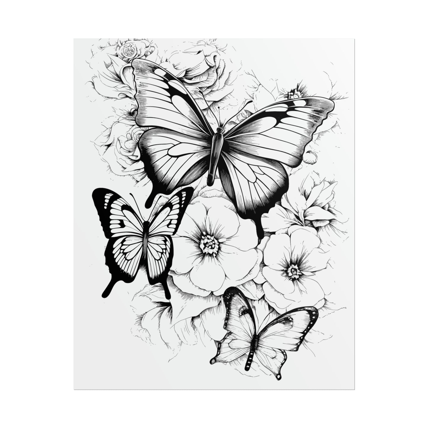 Butterfly Coloring Art Posters