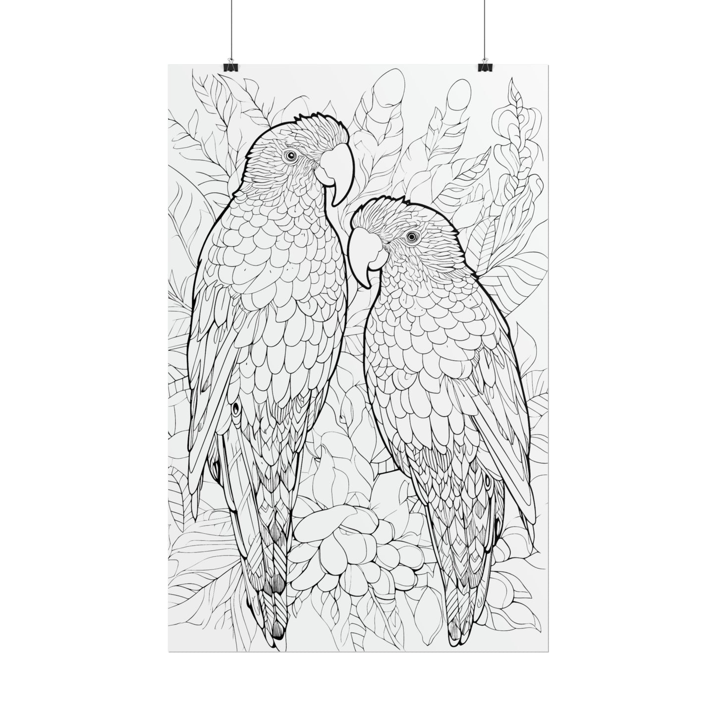 Amazon Parrots Exotic Bird Coloring Art Posters