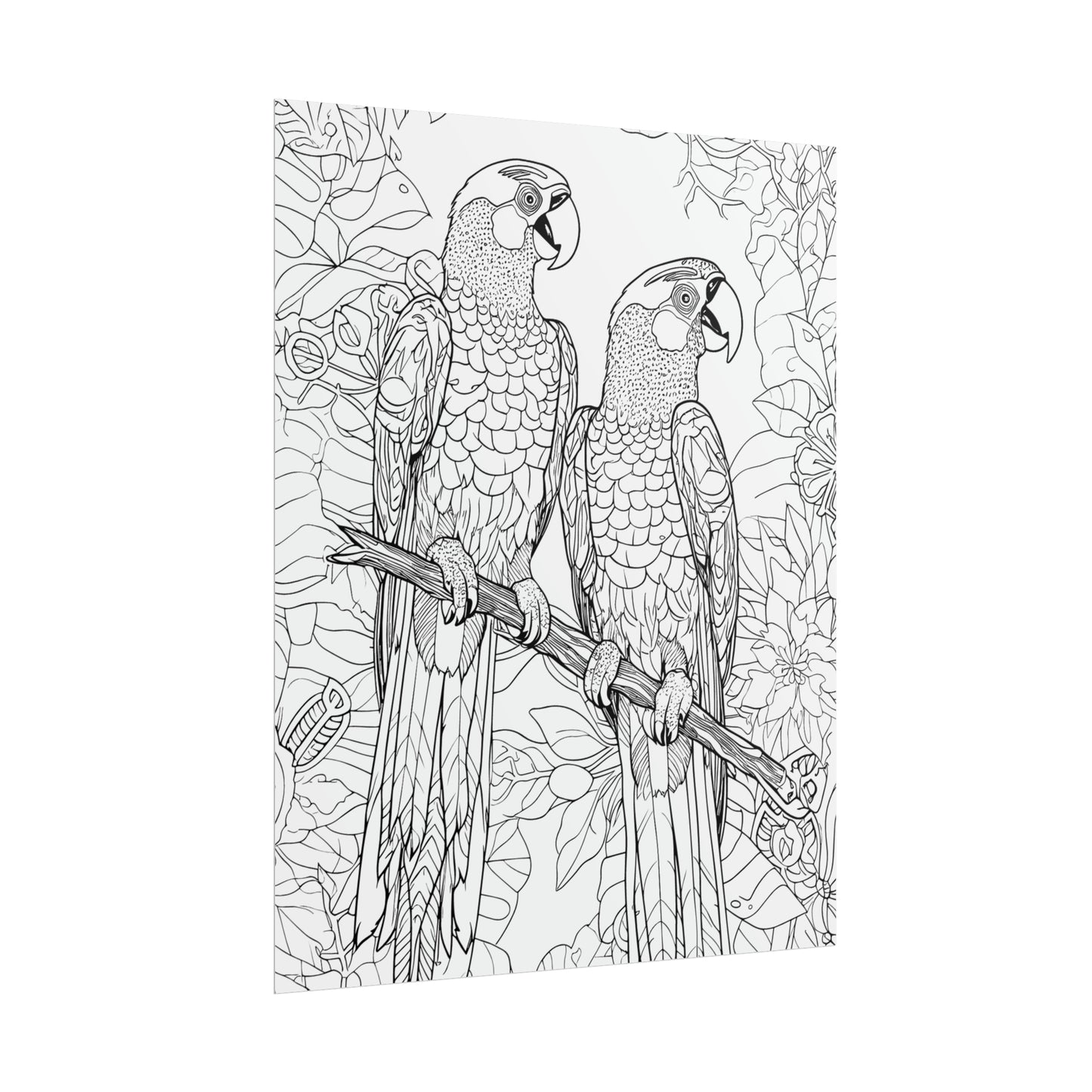 Macaw Parrots Exotic Bird Coloring Art Posters