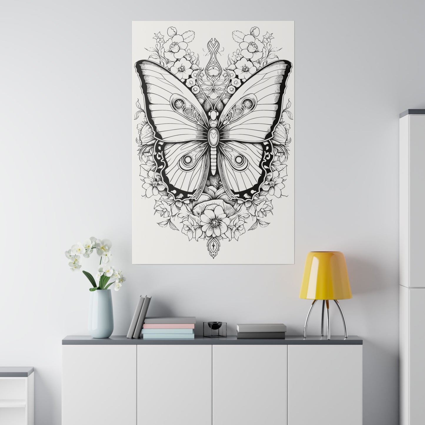 Butterfly Coloring Canvas, Stretched, 0.75"