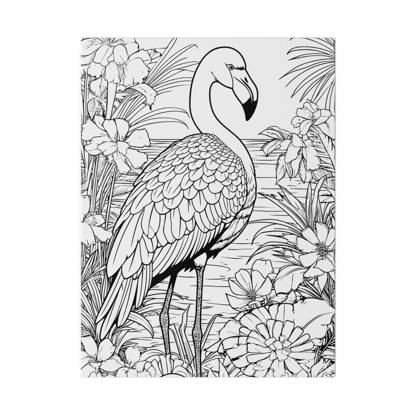 Flamingo Coloring Canvas, Stretched, 0.75"