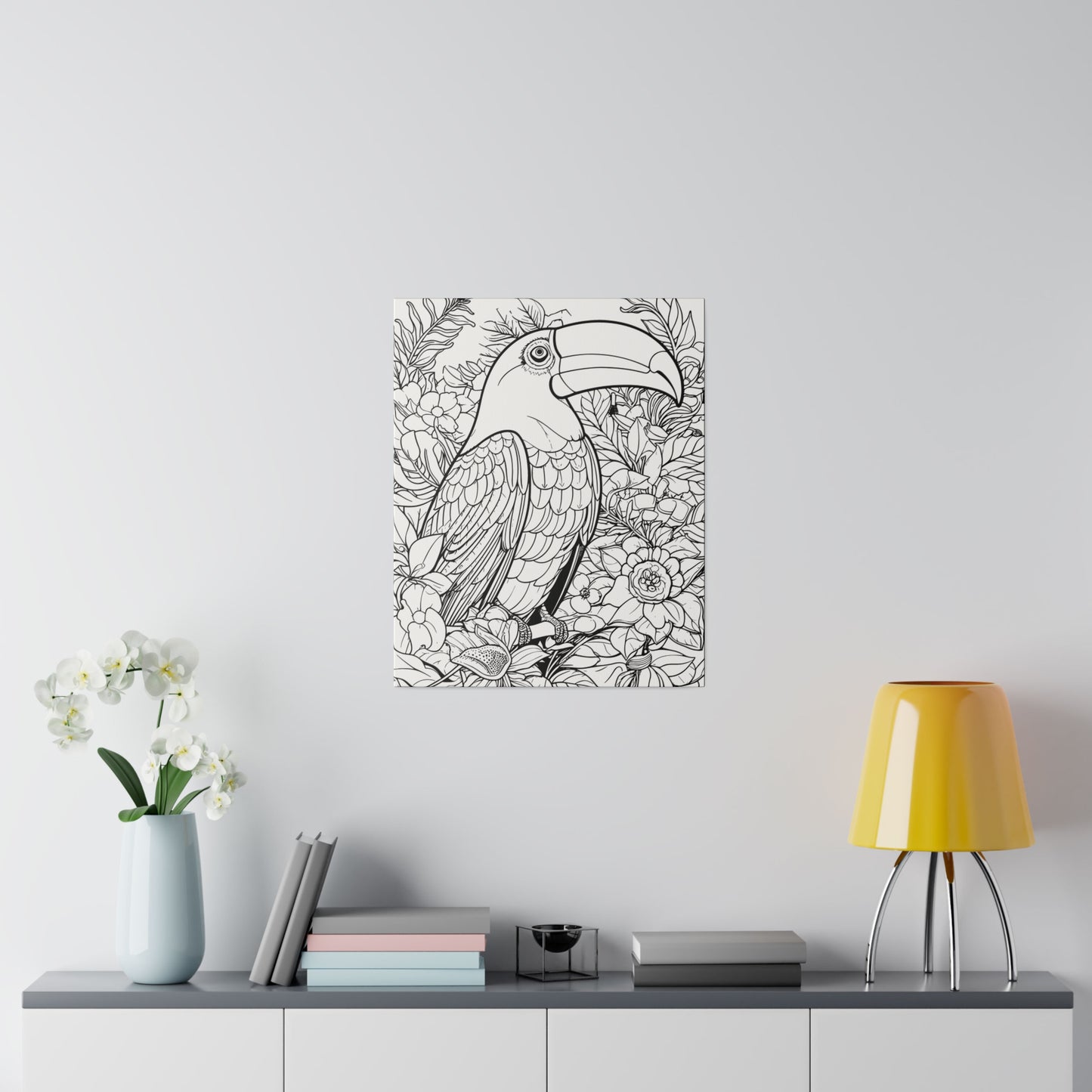 Toucan Coloring Canvas, Stretched, 0.75"