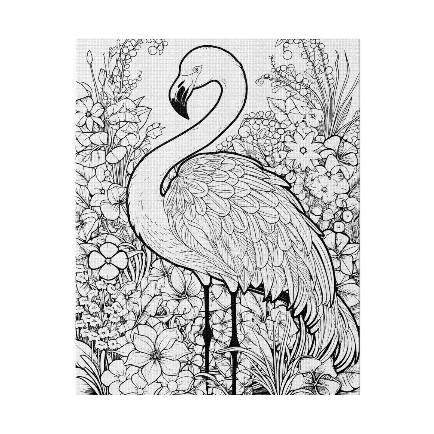 Copy of Flamingo Coloring Canvas, Stretched, 0.75"