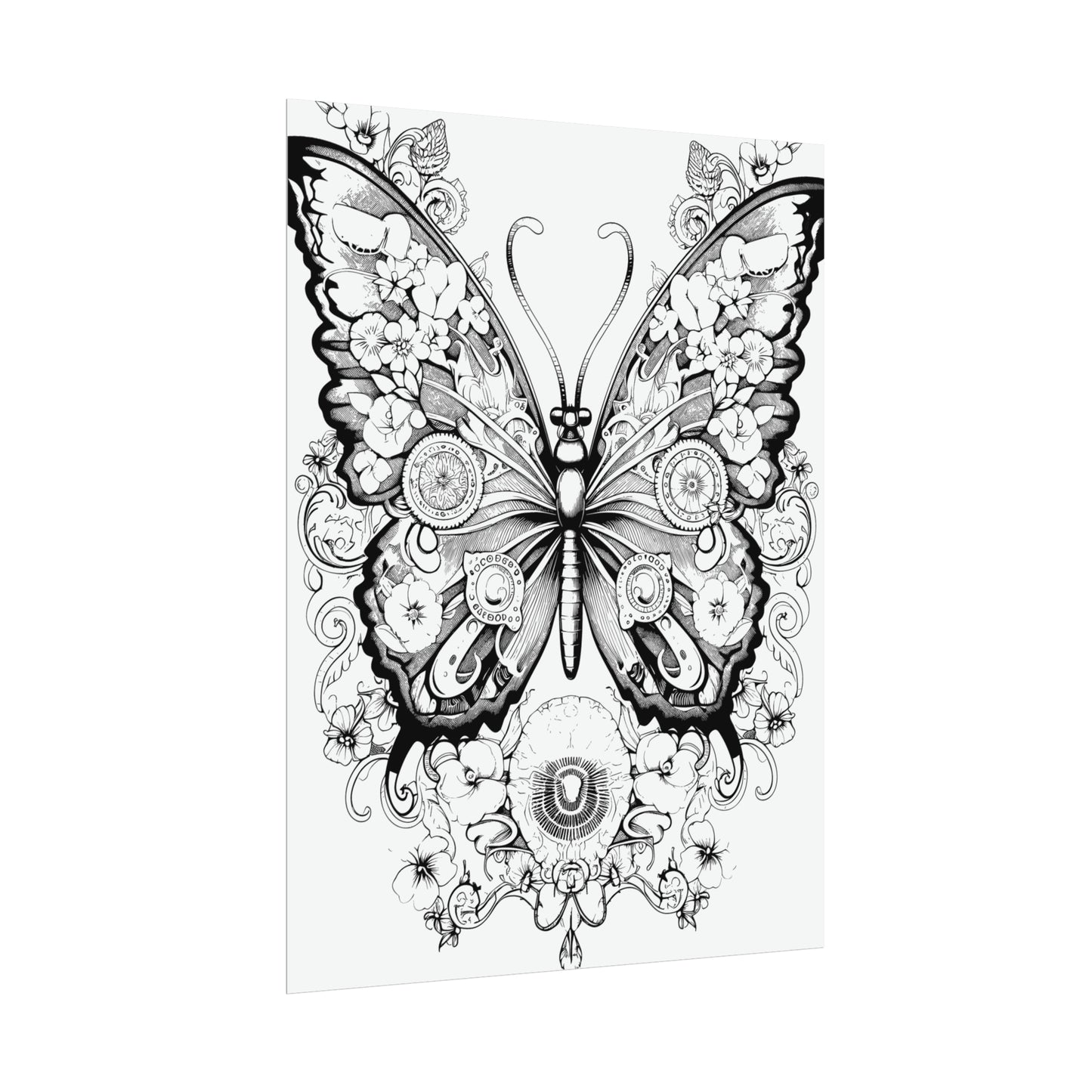 Butterfly Coloring Art Posters