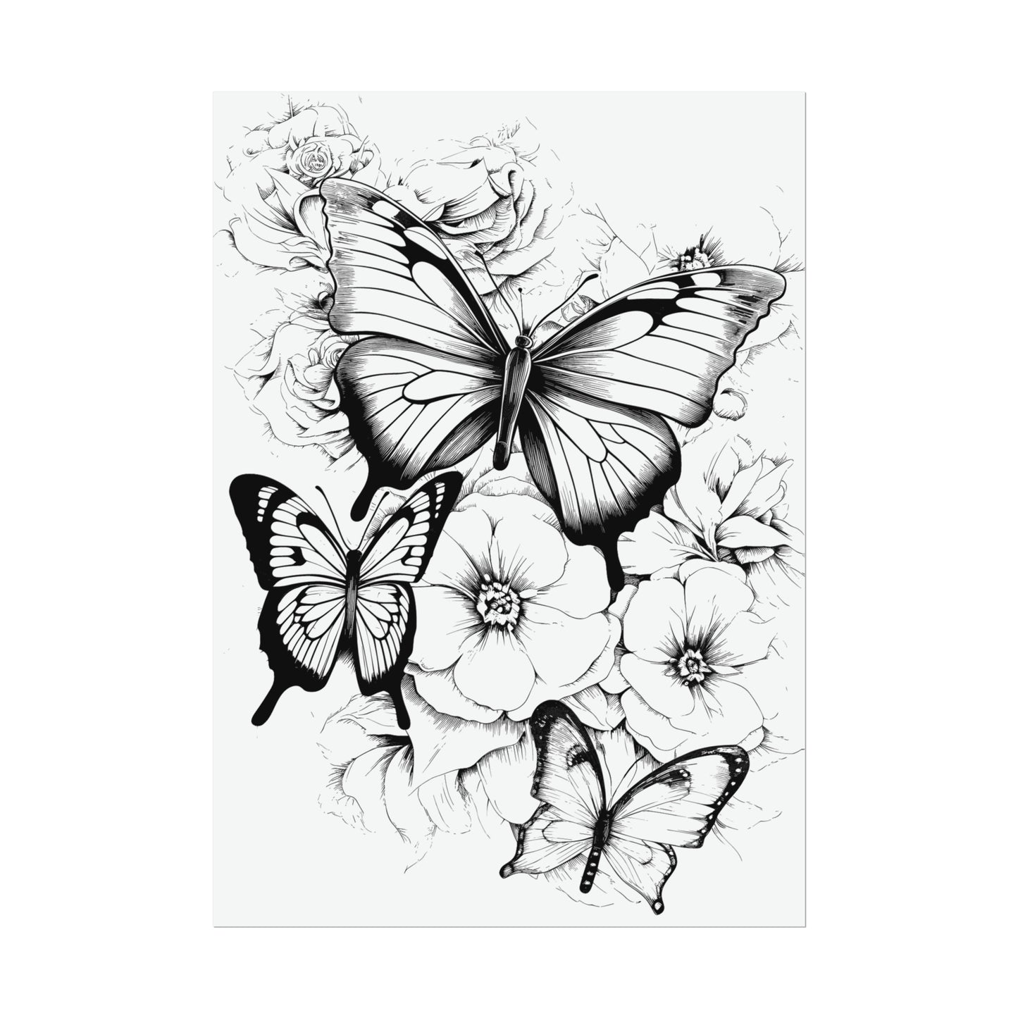 Butterfly Coloring Art Posters