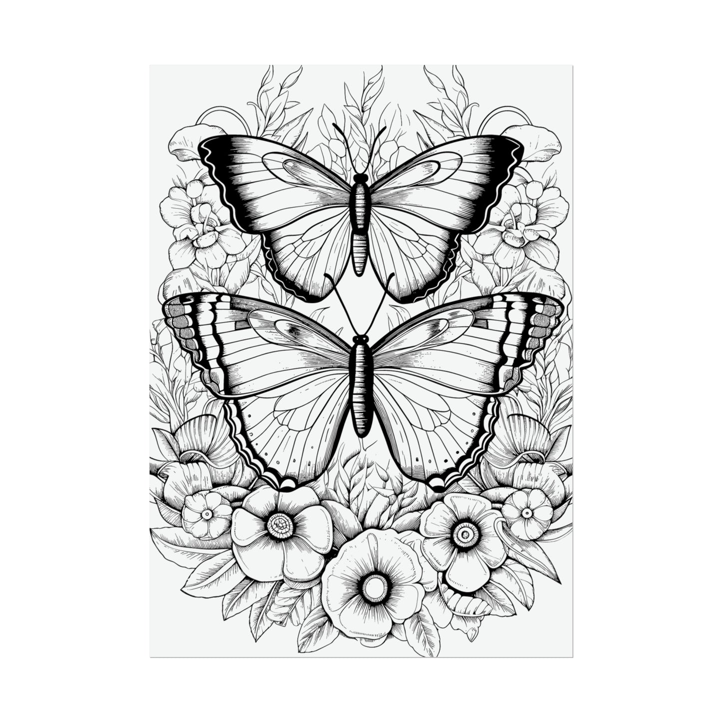 Butterfly Coloring Art Posters