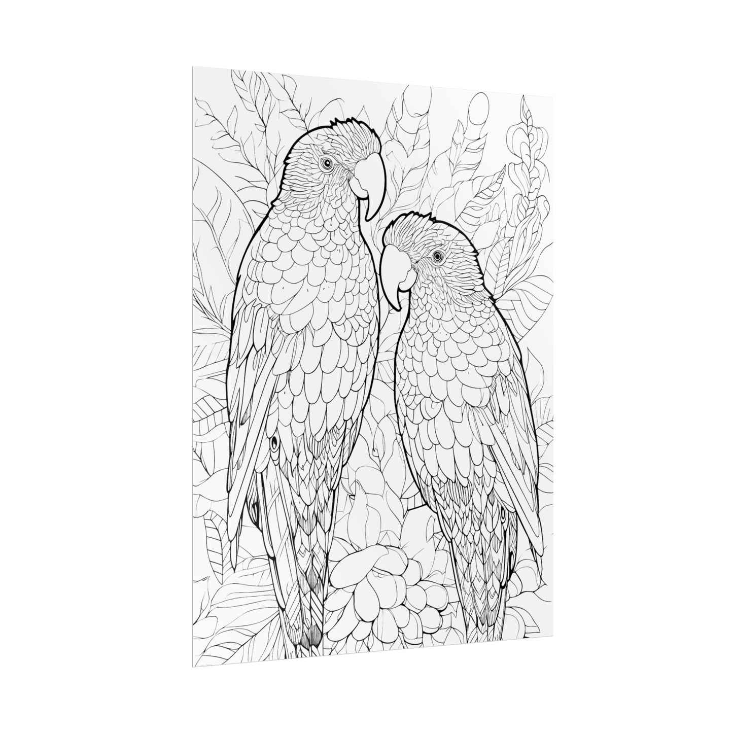 Amazon Parrots Exotic Bird Coloring Art Posters