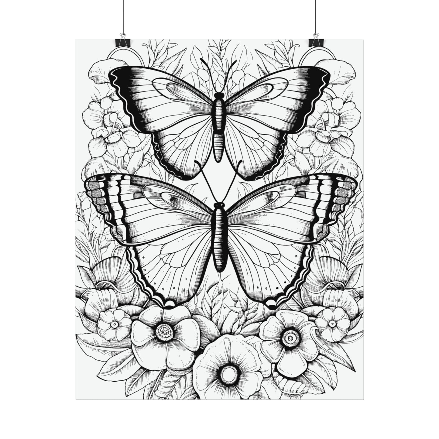 Butterfly Coloring Art Posters