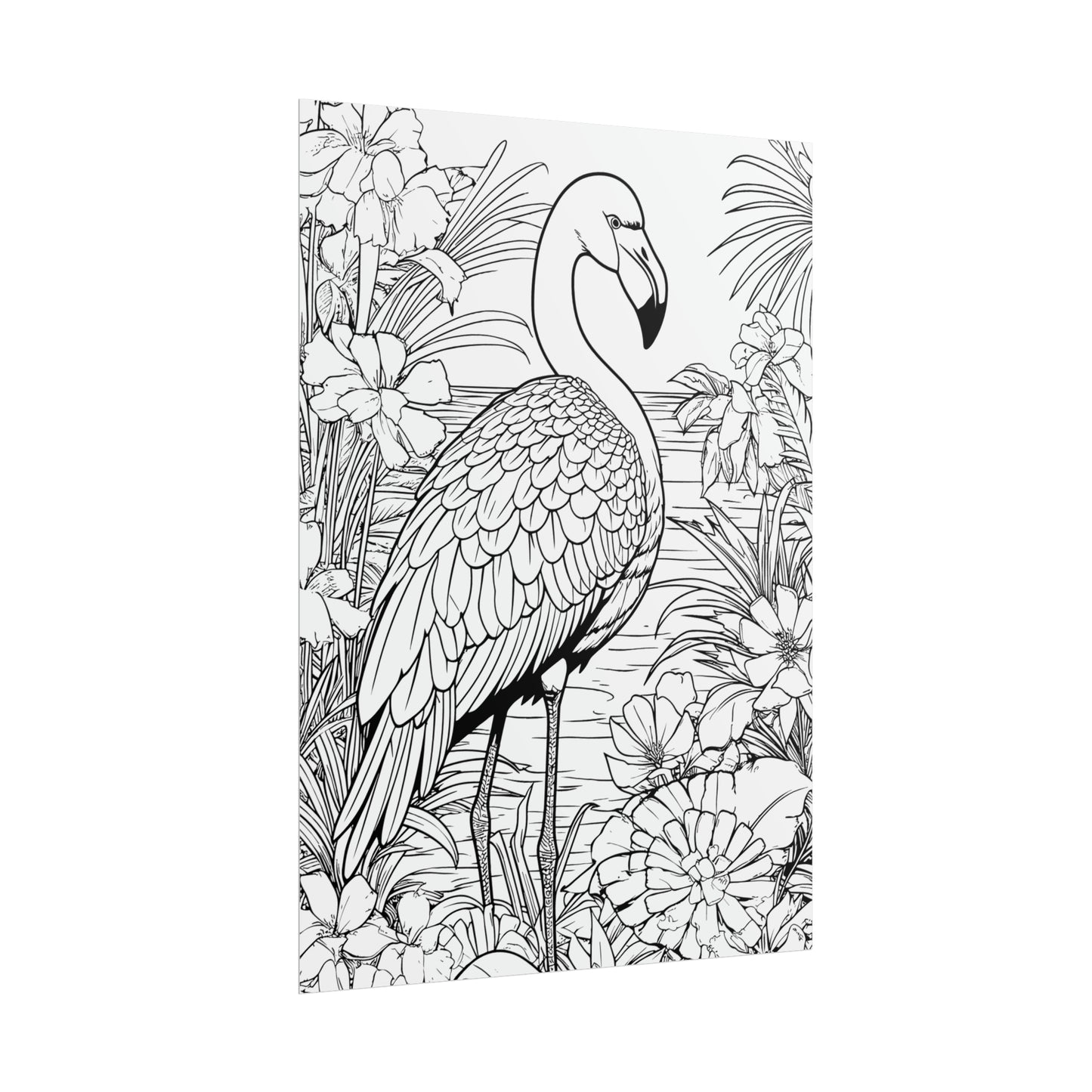 Flamingo Exotic Bird Coloring Art Posters