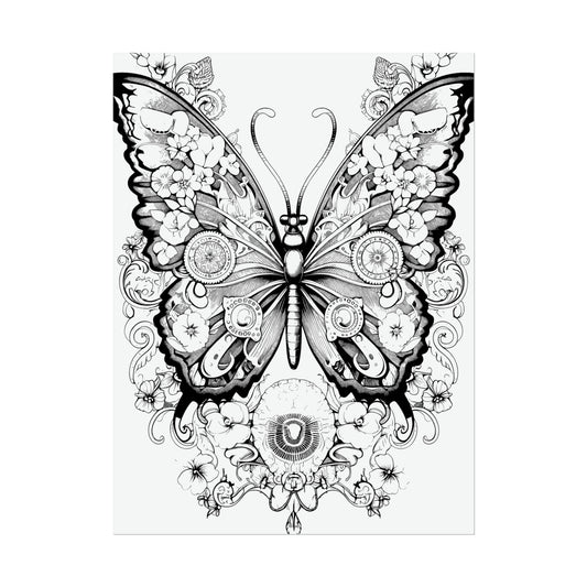 Butterfly Coloring Art Posters