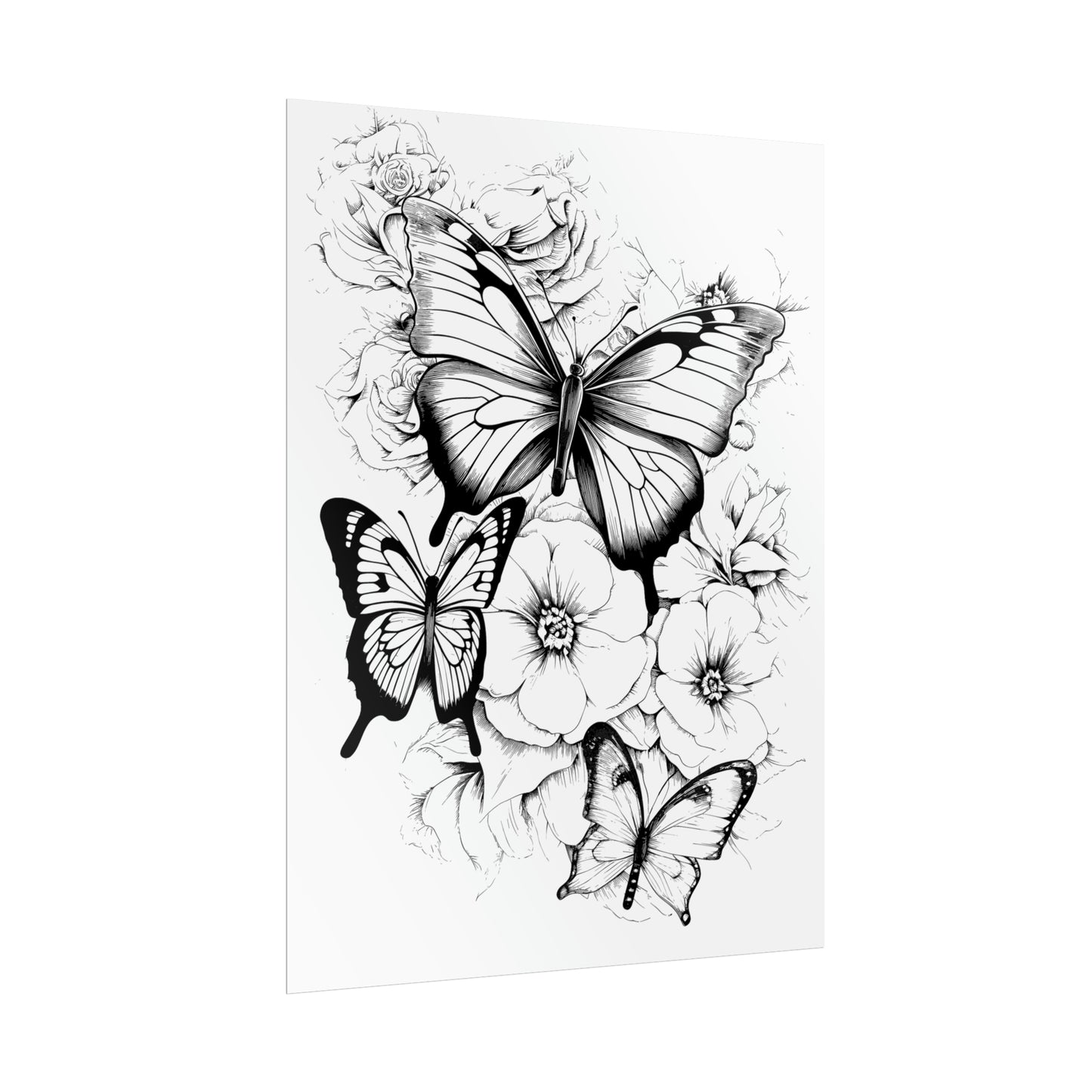 Butterfly Coloring Art Posters