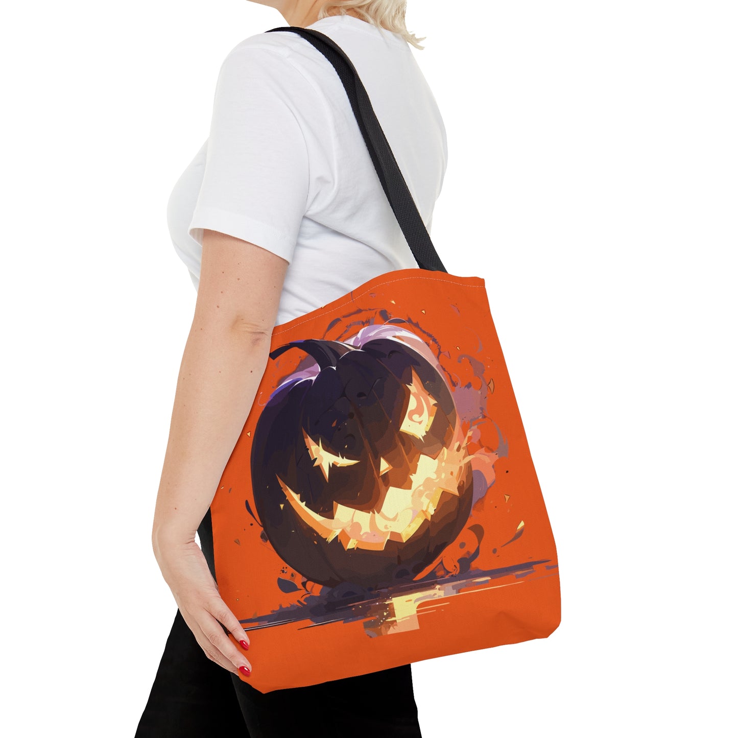 Scary Pumpkin Halloween Tote Bag (AOP)