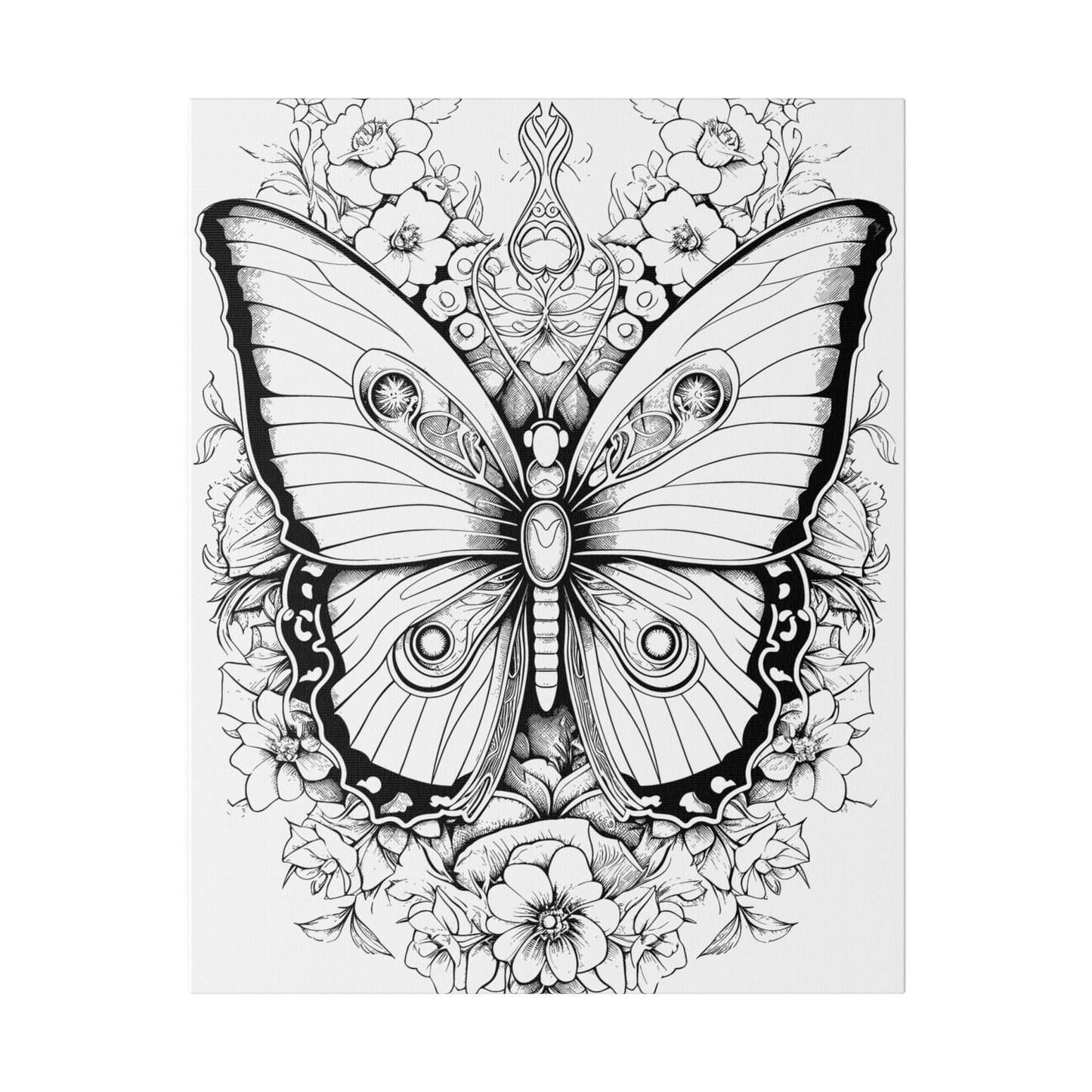 Butterfly Coloring Canvas, Stretched, 0.75"