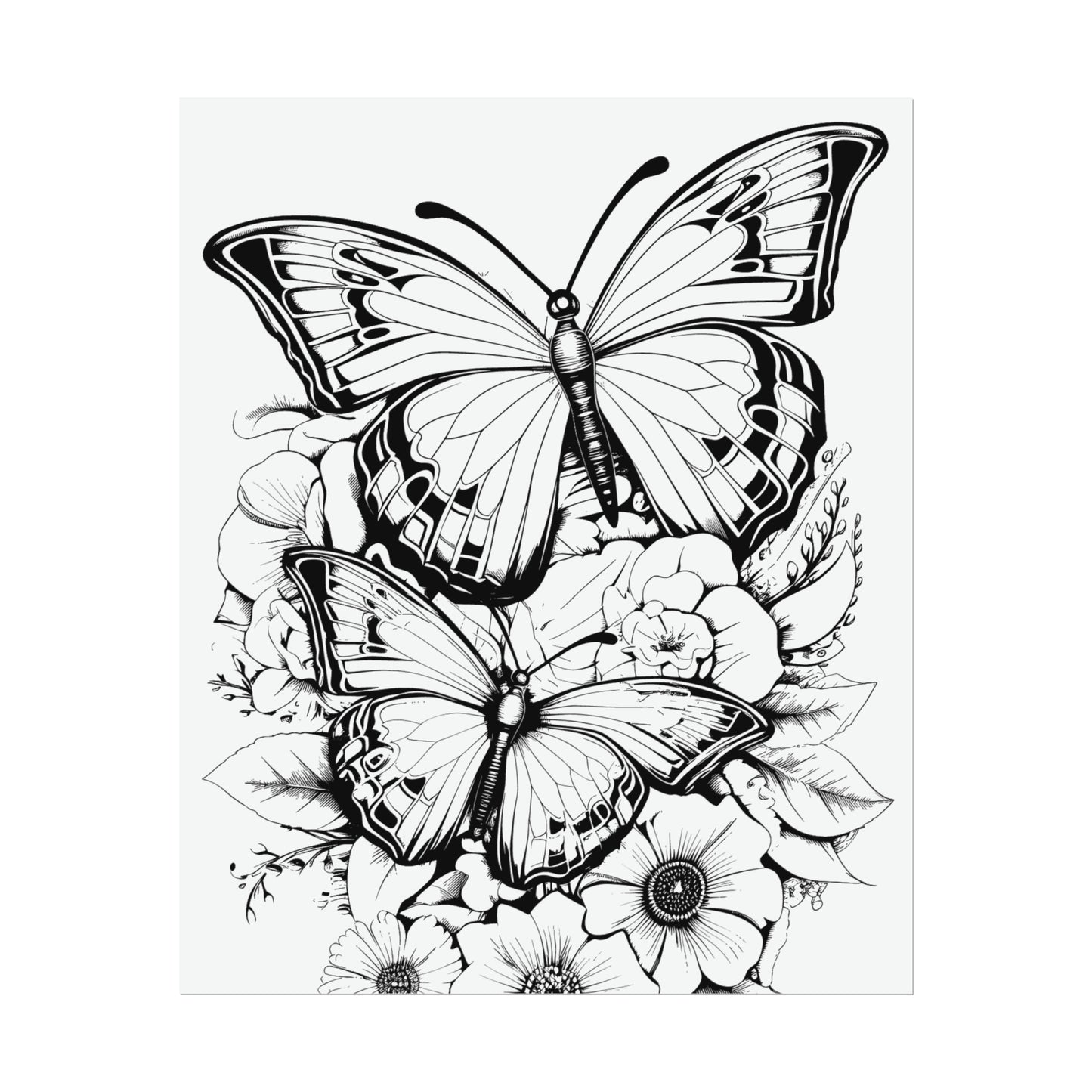 Butterfly Coloring Art Posters