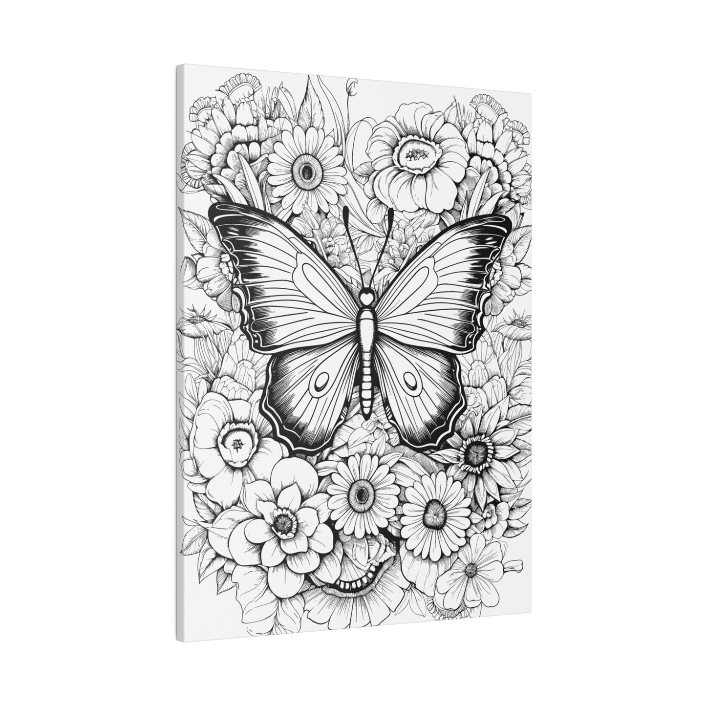 Butterfly Coloring Canvas, Stretched, 0.75"