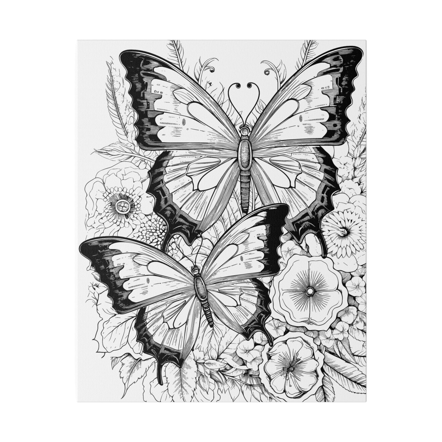 Butterfly Coloring Canvas, Stretched, 0.75"