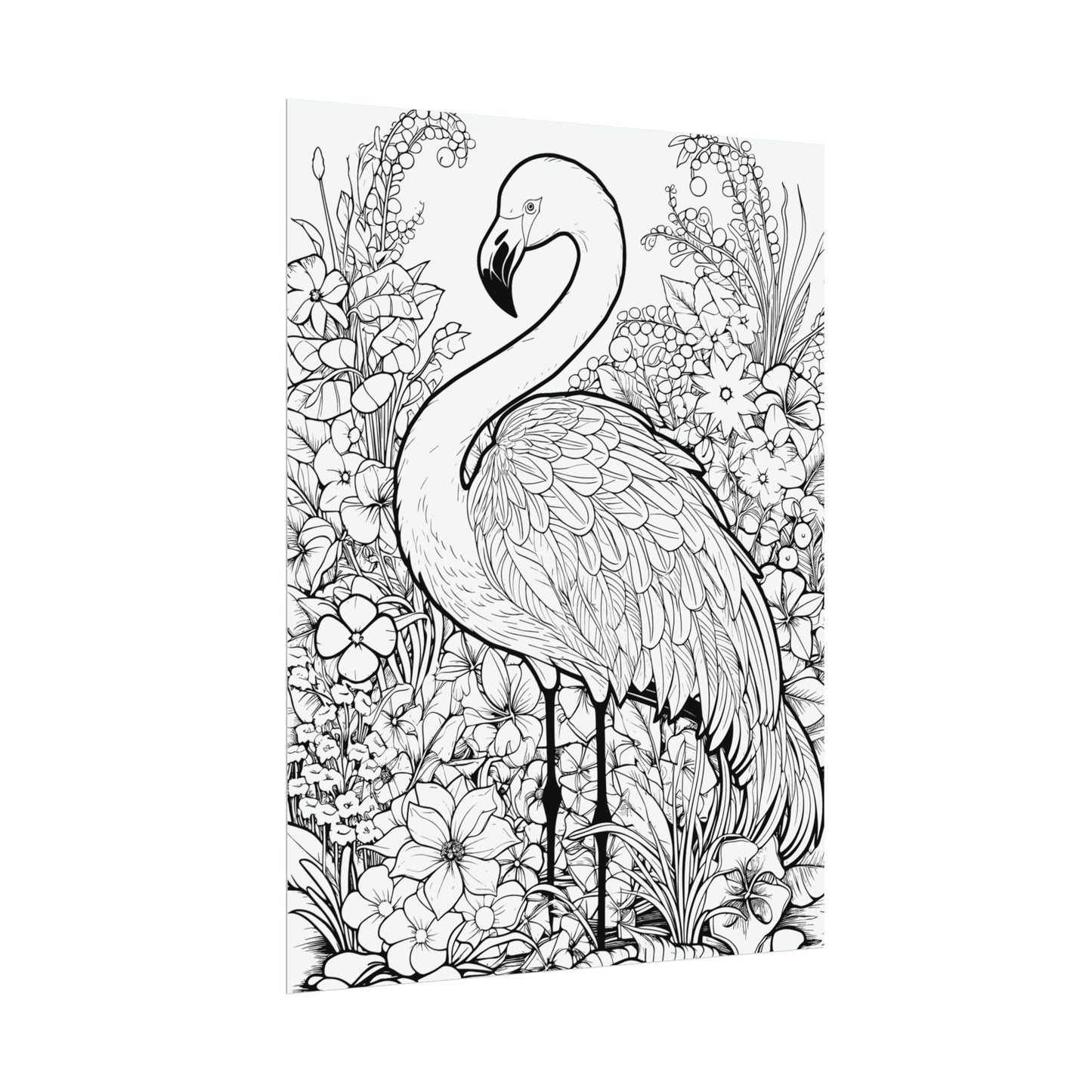 Flamingo Exotic Bird Coloring Art Posters