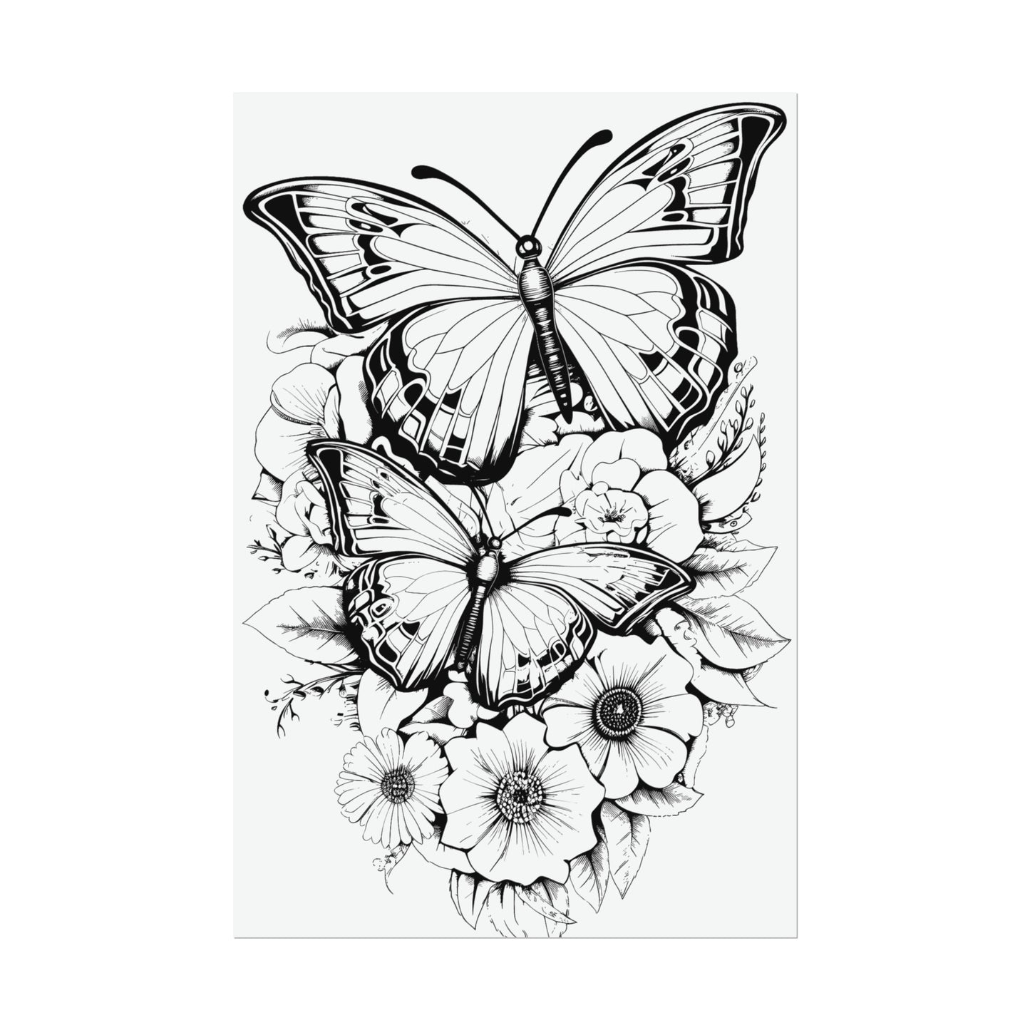 Butterfly Coloring Art Posters