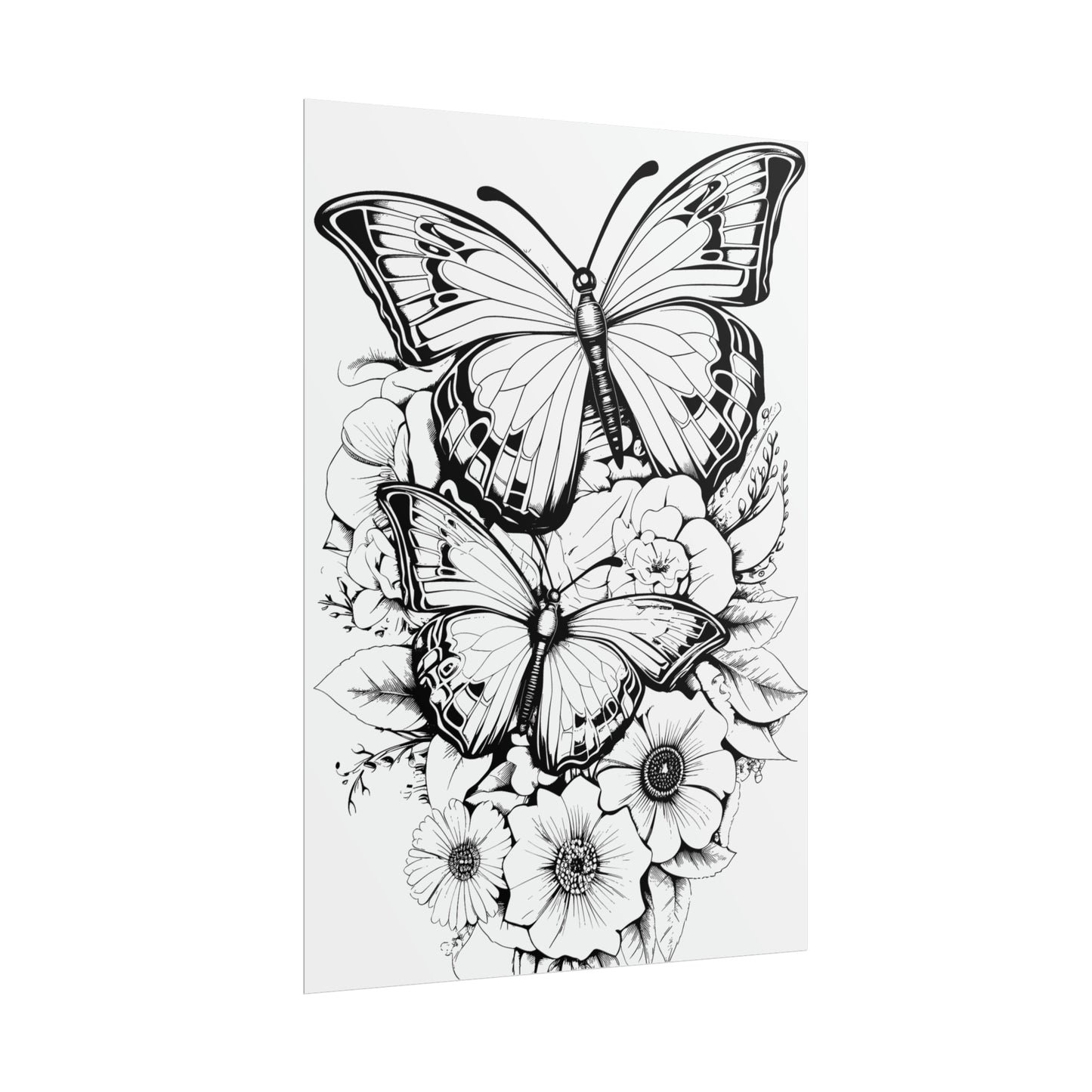 Butterfly Coloring Art Posters