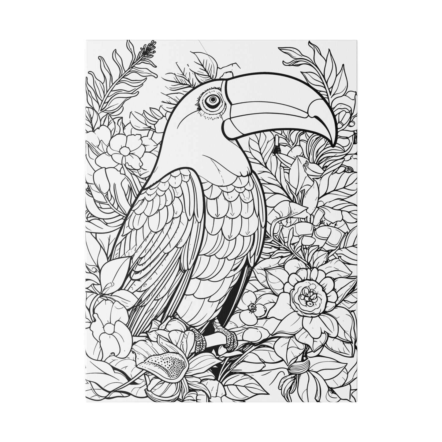 Toucan Coloring Canvas, Stretched, 0.75"