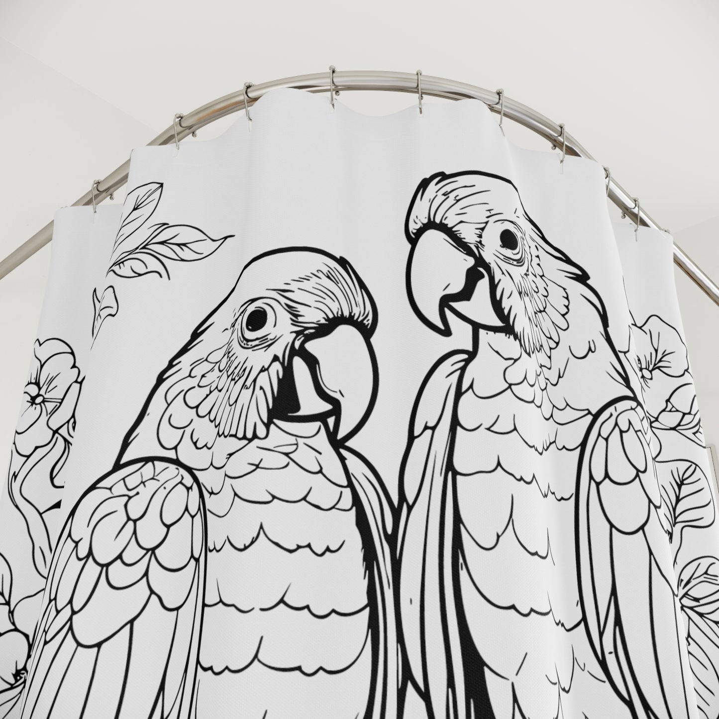 Lovebirds Pen & Ink Art Shower Curtain