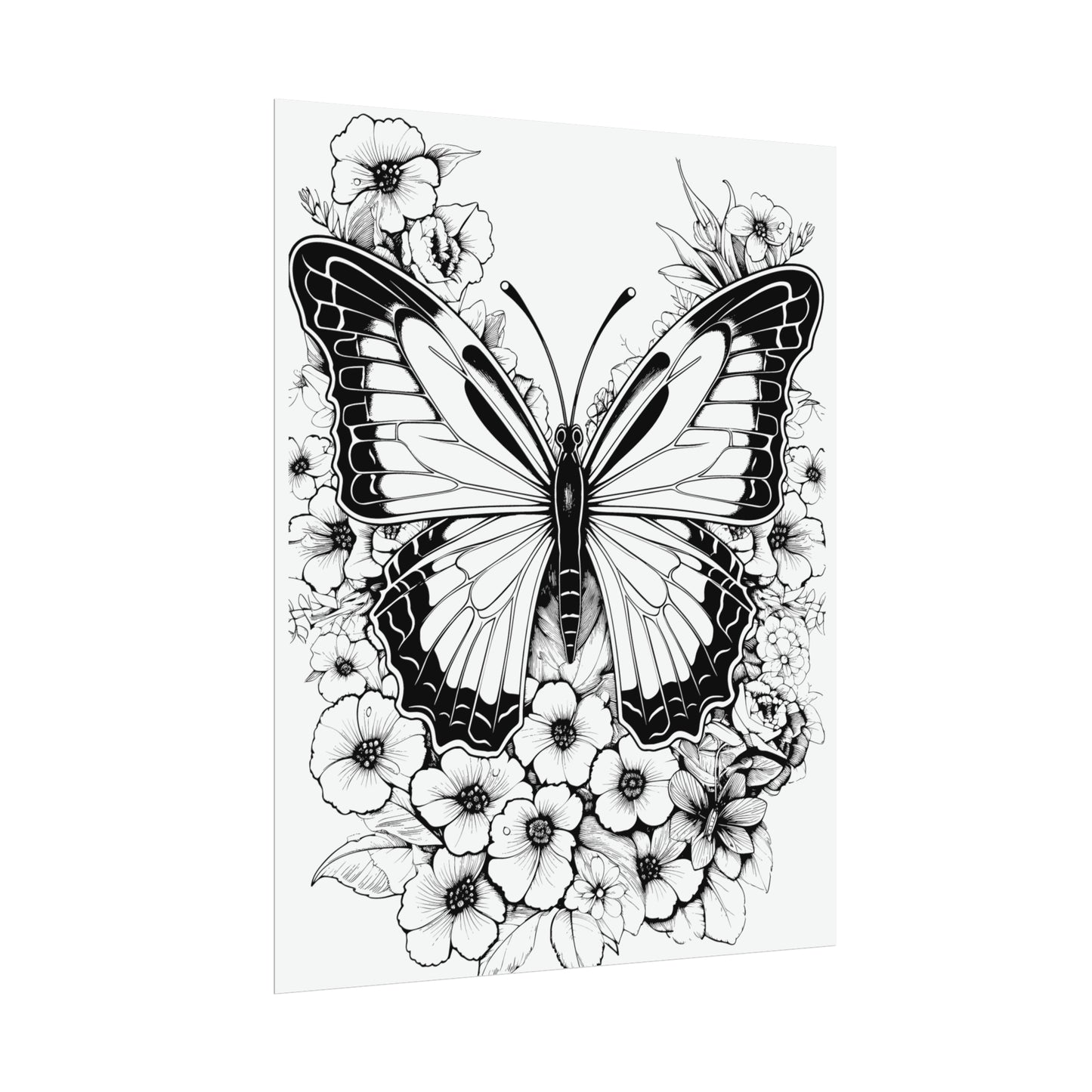 Butterfly Coloring Art Posters