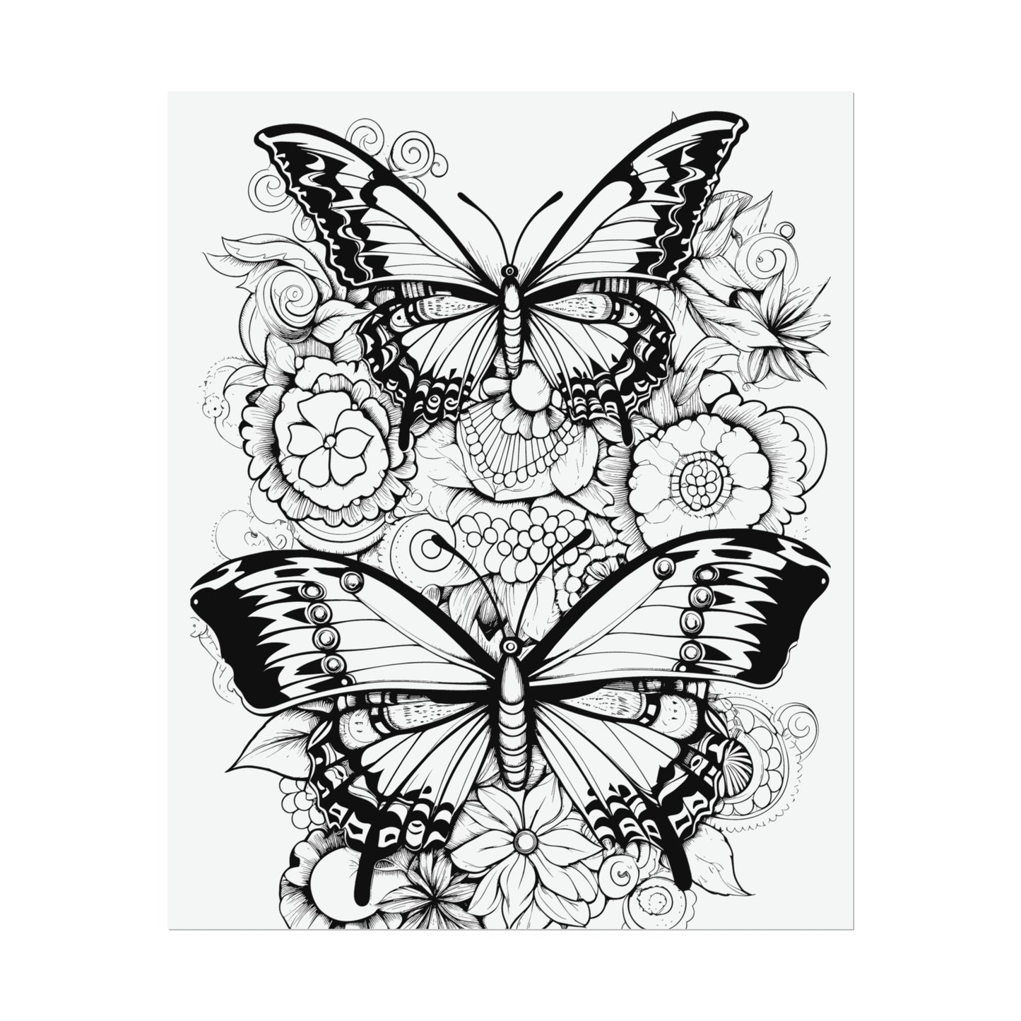 Butterfly Coloring Art Posters