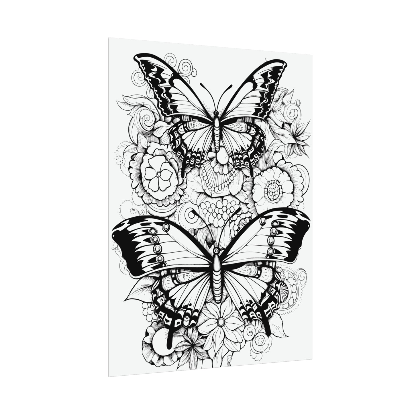 Butterfly Coloring Art Posters