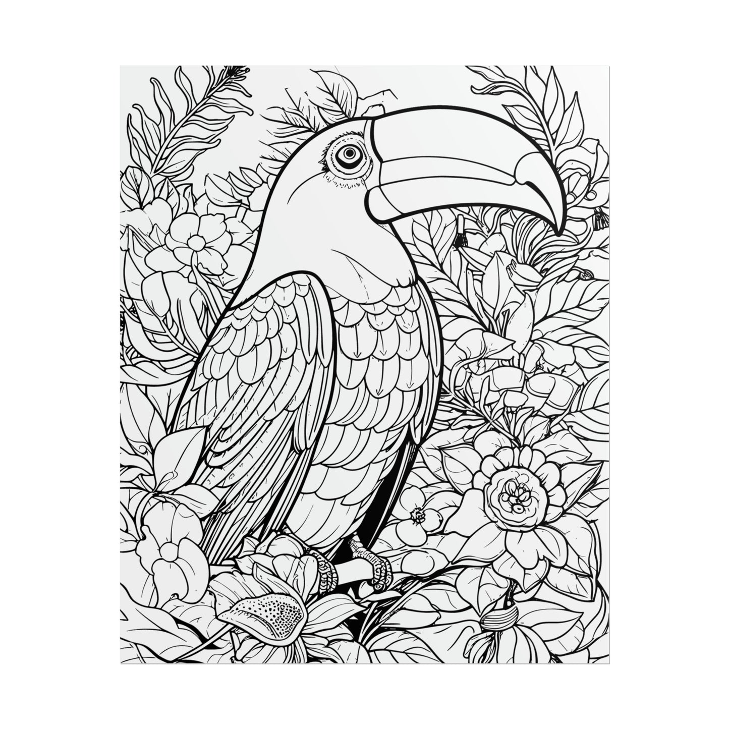 Toucan Exotic Birds Coloring Art Posters