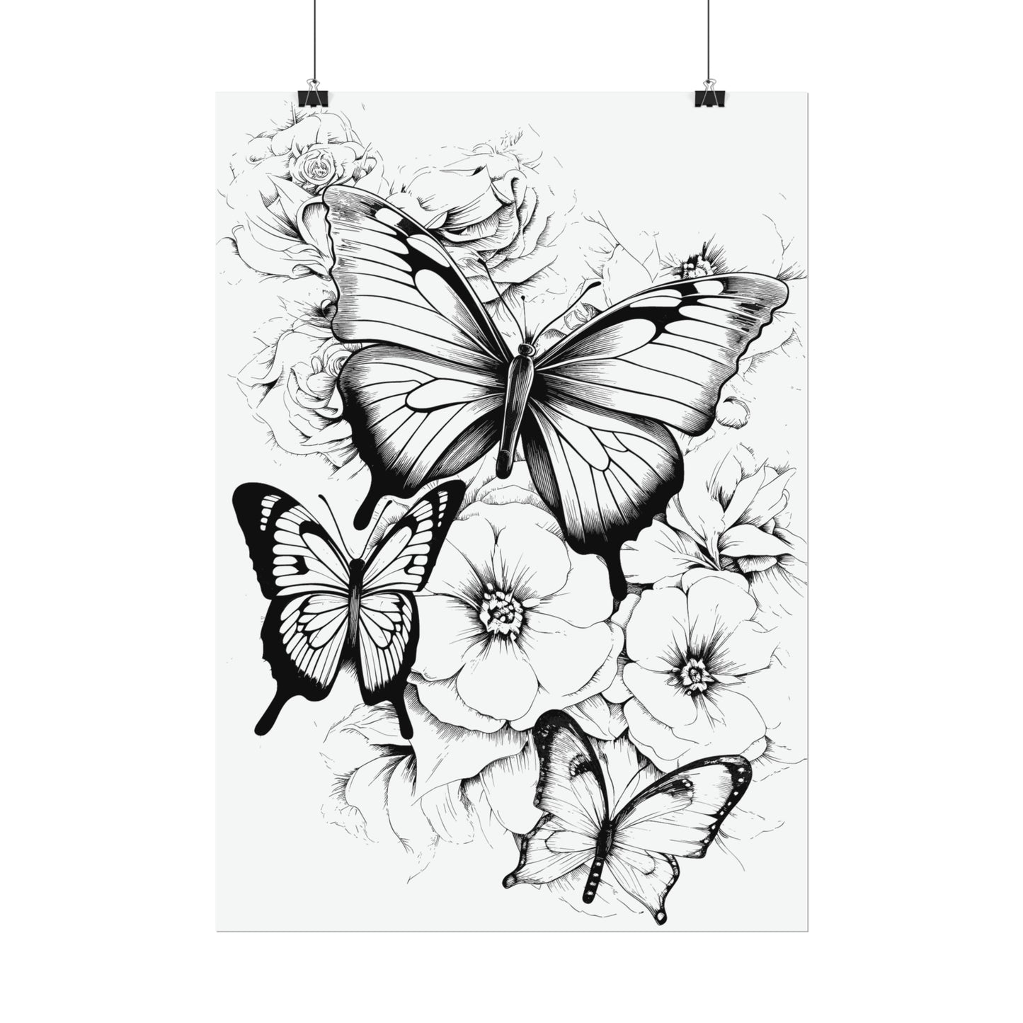 Butterfly Coloring Art Posters